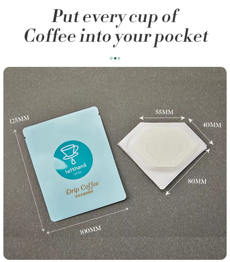 OEM Food Grade Plain Flat Pouch Blank Kraft Paper Matte Finish Mylar Drip Coffee Filter Packaging Outer Bags