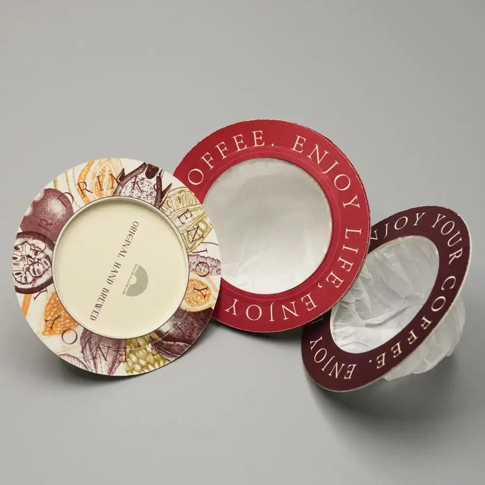 OEM Customized Disposable Round Toroidal Drip Coffee Filter Bag for Travel Camping