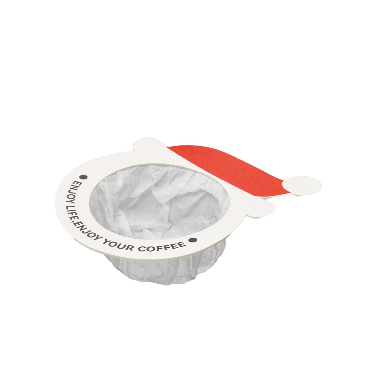 Round Hanging Ear Drip Coffee Bag with Christmas Santa Claus Shape for Coffee Powder