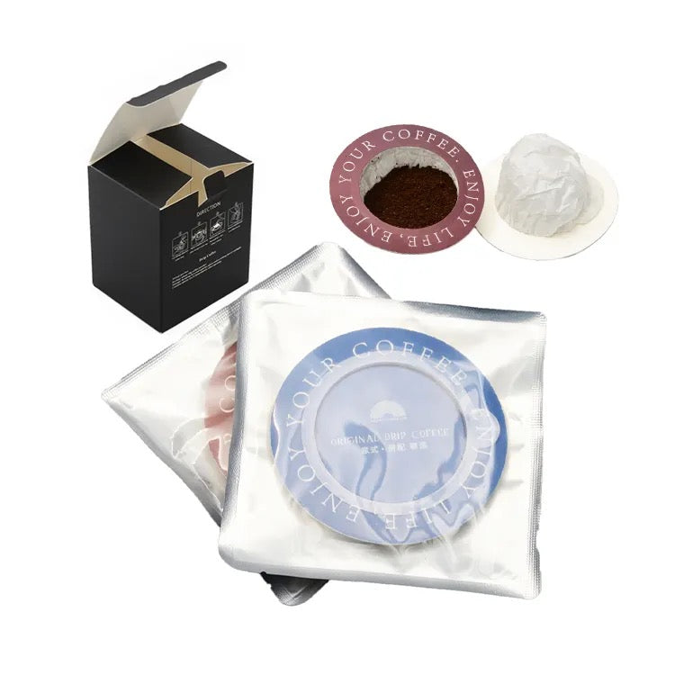 OEM Customized Disposable Round Toroidal Drip Coffee Filter Bag for Travel Camping