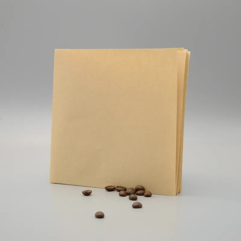 Wholesale Natural Pure Wood Pulp Square Shape Coffee Filters Disposable Drip Coffee Paper Filters for Cafe