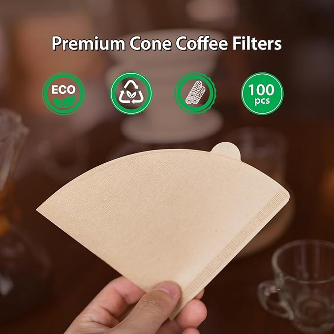 Wholesale Unbleached V01 Cone Coffee Filter Paper, Disposable Coffee Filtering Paper