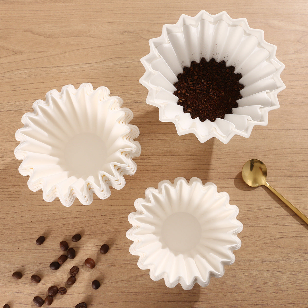 OEM White Basket Coffee Filters, Disposable Coffee Filter Paper for Drip Coffee Maker