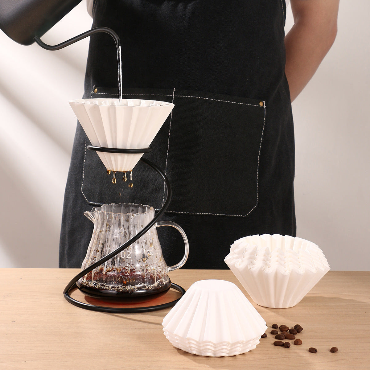 OEM White Basket Coffee Filters, Disposable Coffee Filter Paper for Drip Coffee Maker