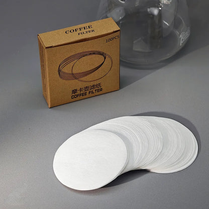 Round Shape Wholesale Filter Papers Coffee Filters Natural Wood Pulp Drip Coffee Disposable Paper Portable Coffee Filter Paper