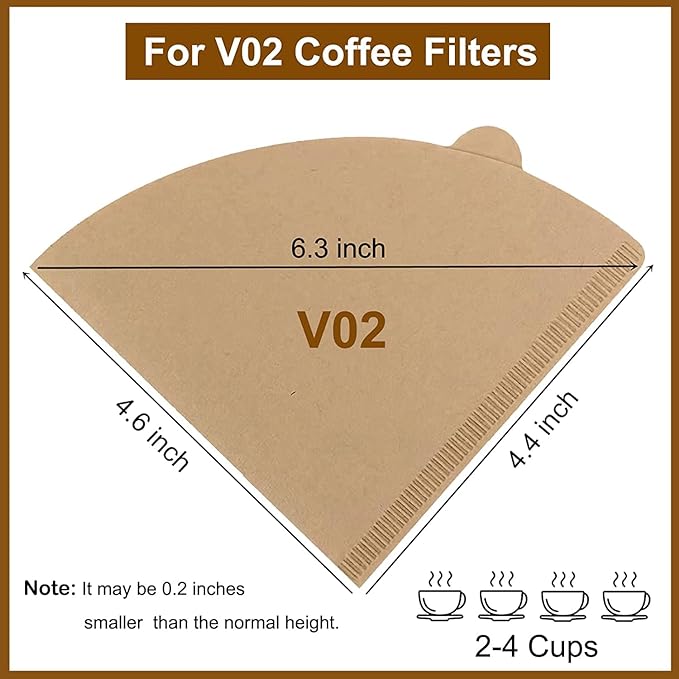 OEM V02 Cone Unbleached Coffee Filtering Paper, Wholesale Coffee Filter Paper for Coffee Maker