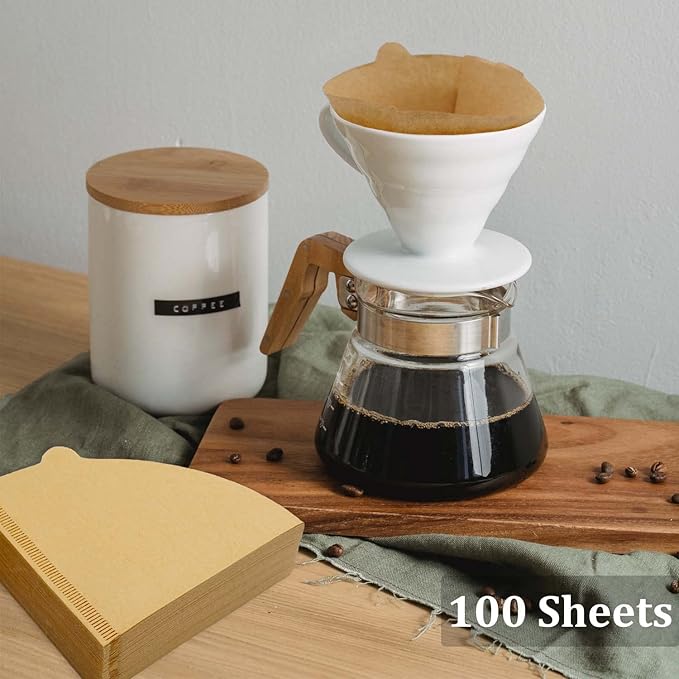 Wholesale Unbleached V01 Cone Coffee Filter Paper, Disposable Coffee Filtering Paper