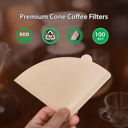 Wholesale Unbleached V01 Cone Coffee Filter Paper, Disposable Coffee Filtering Paper