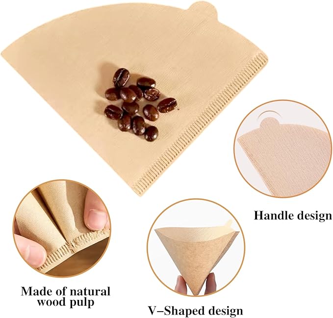 OEM V02 Cone Unbleached Coffee Filtering Paper, Wholesale Coffee Filter Paper for Coffee Maker