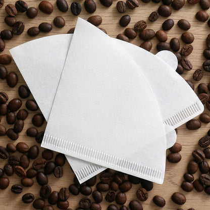 Wholesale White V01 Cone Coffee Filter Paper, OEM Disposable Coffee Filters in Coffee Maker