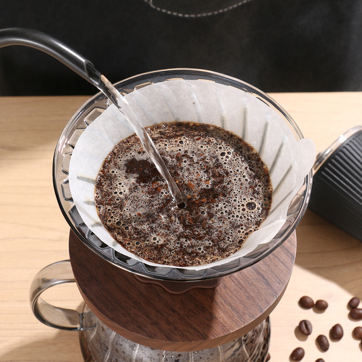 Wholesale White V01 Cone Coffee Filter Paper, OEM Disposable Coffee Filters in Coffee Maker